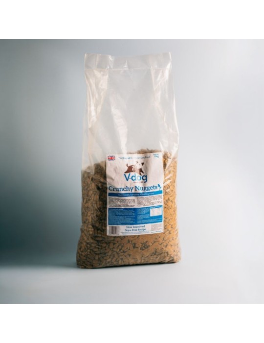 V‑dog Crunchy Nuggets 15 kg | Pienso vegano crujiente adultos ✅