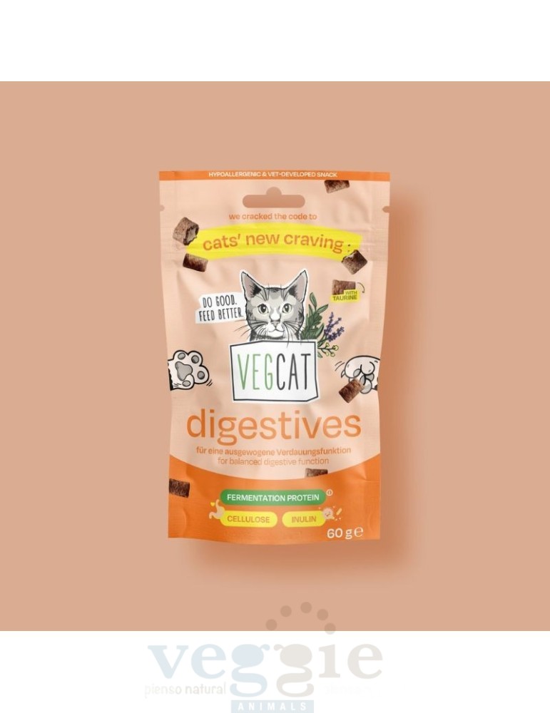 VEGCAT Digestives 60 g | Snack vegano para gatos ✅