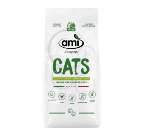 AMI CAT 300g, 1,5kg e 7,5kg - Comida vegana completa para gatos adultos
