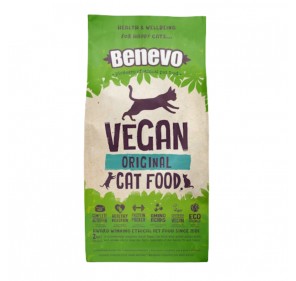 BENEVO Cat 1,8 e 10kg – Ração vegana completa para gatos adultos