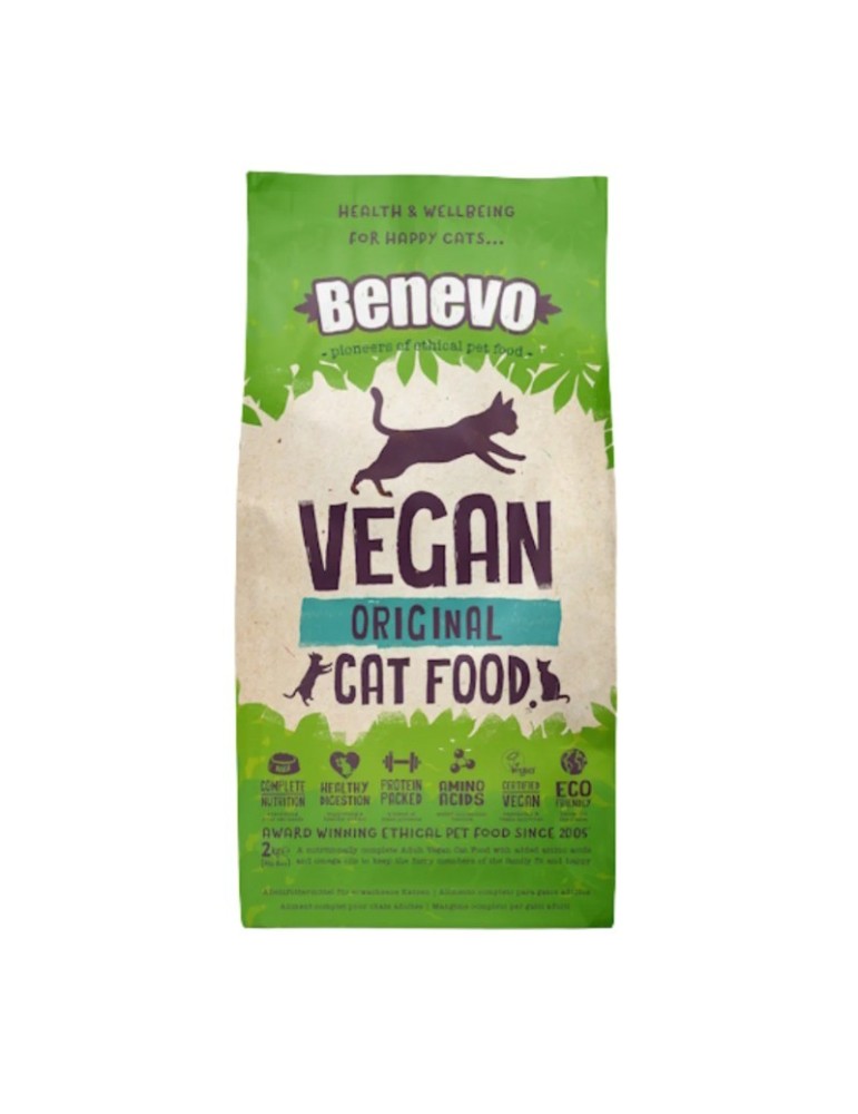 Pienso vegano para gatos Benevo Cat | 1,8 kg y 10 kg ✅