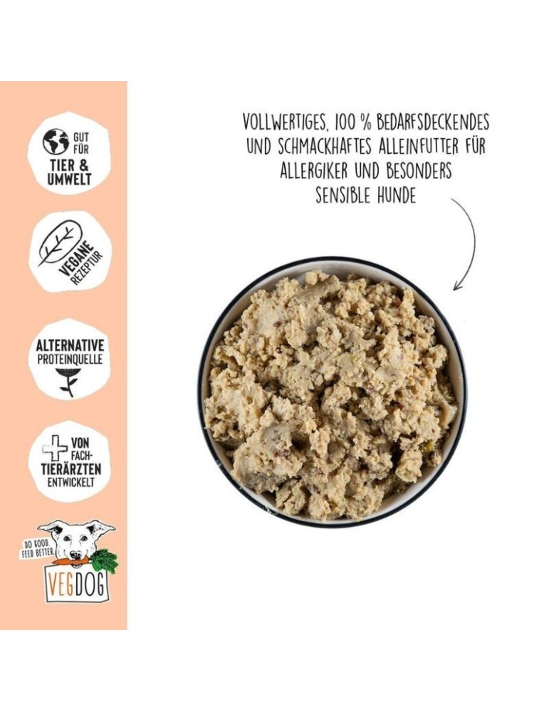 Pack 6 u. VEGDOG Proteína de Lupino 800 g | Comida húmeda perros Sensitive ✅