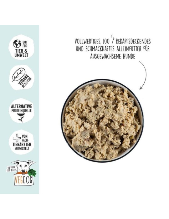 Cibo umido vegetariano per cani naturali