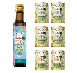 VEGDOG Senior Care Pack - Nutrição vegana para cães séniores + óleo Omega 3 e 6