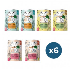 Pack 6u. VEGDOG Senior / Sensitive / Adult 400g Pack| Alimentação vegana variada para cães
