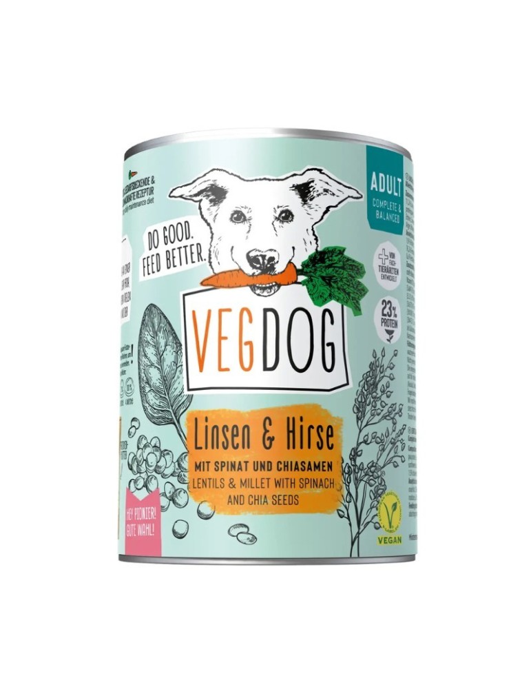 Cibo umido vegetariano per cani naturali
