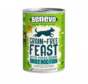BENEVO Grain Free 395g – Alimento húmido vegano sem cereais para cães 395g - Hipoalergénico