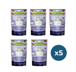 Pack 5u. VEGCAT Pure Bites 60g - Snacks veganos para gatos