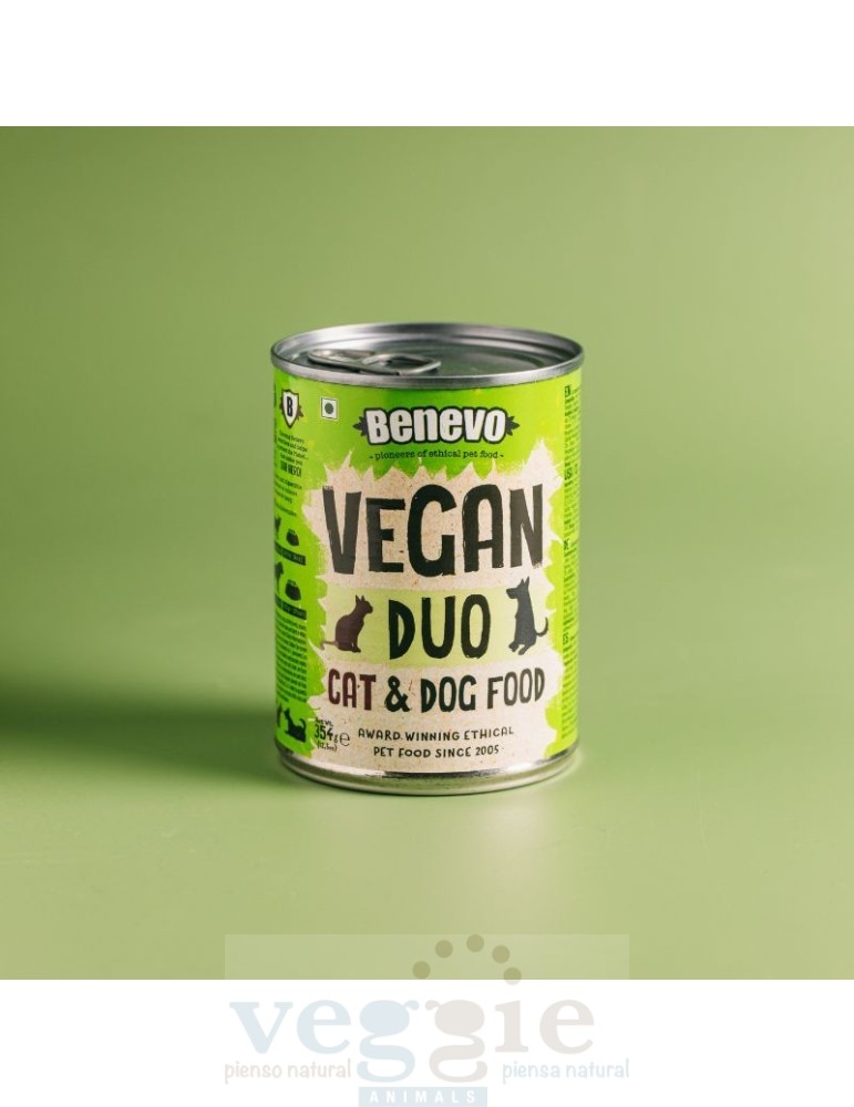 Pack 6 u. Benevo Duo 6×369 g | Húmedo vegano completo gatos y perros ✅