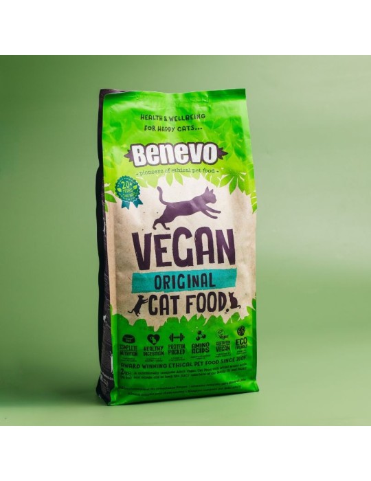 Pienso vegano para gatos Benevo Cat | 1,8 kg y 10 kg ✅
