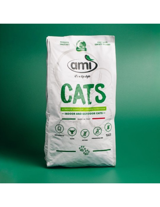 AMI CAT 300g, 1,5kg e 7,5kg - Comida vegana completa para gatos adultos